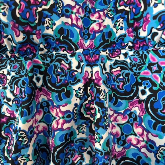 Women’s One Piece Floral Ruffled Bathing Suit Solid Bottom Size 20 - Picture 3 of 4